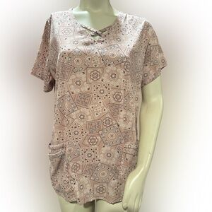 Baby pink stretchy scrub top